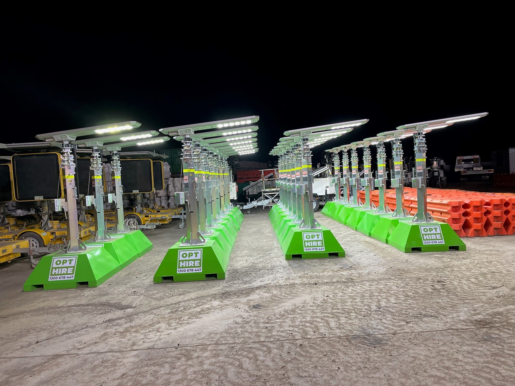 opthire lighting towers together