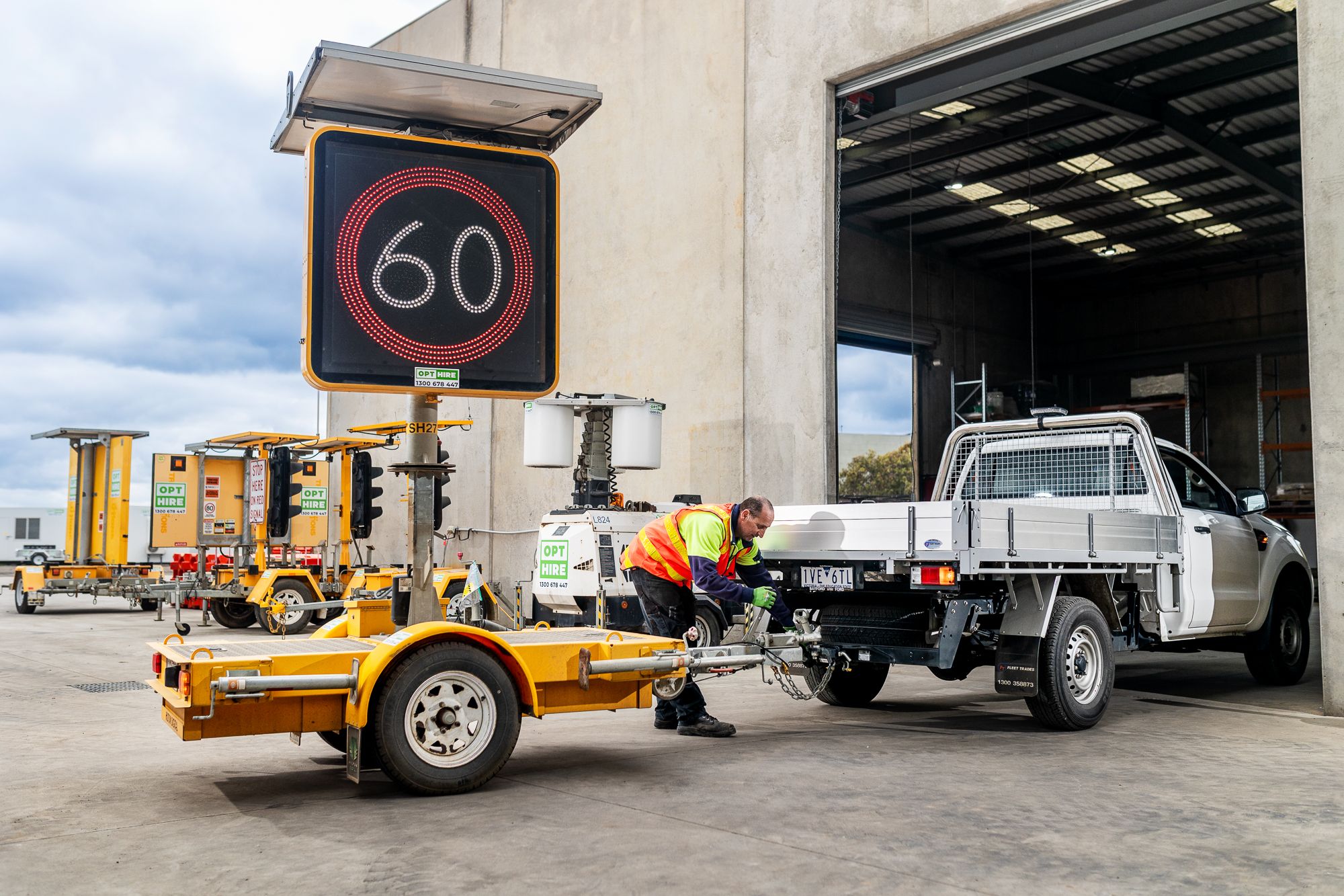 man writing on water barrier