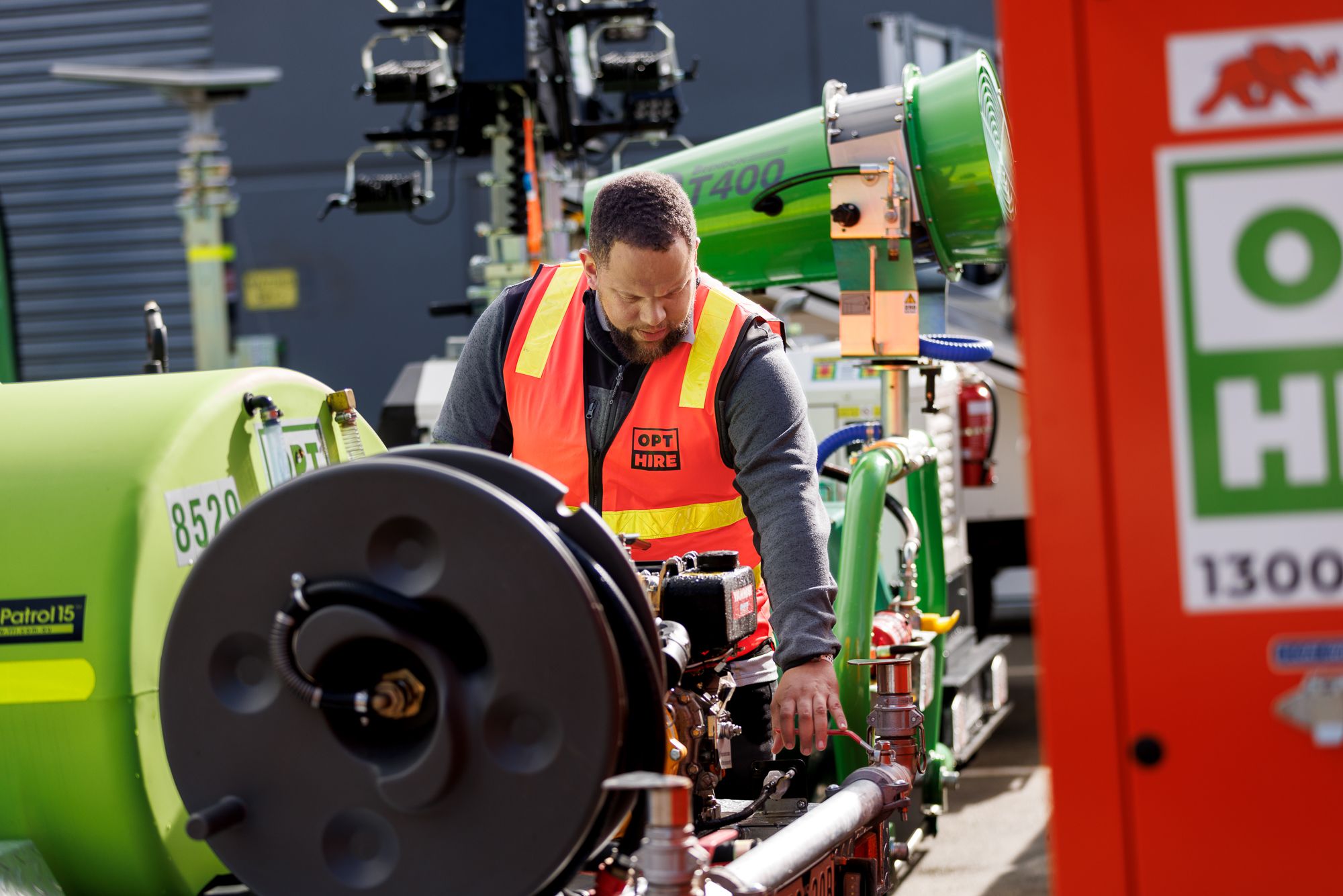 man working on water pump